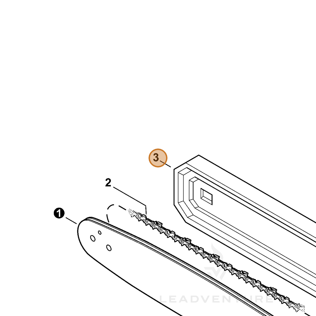 ECHO part X490001010 — IPL diagram snippet (6x zoom, amber highlight)