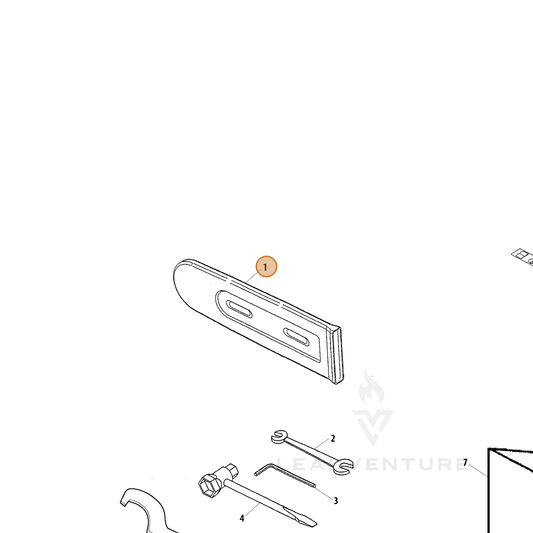 Echo part X490001020 — IPL diagram snippet (6x zoom, amber highlight)
