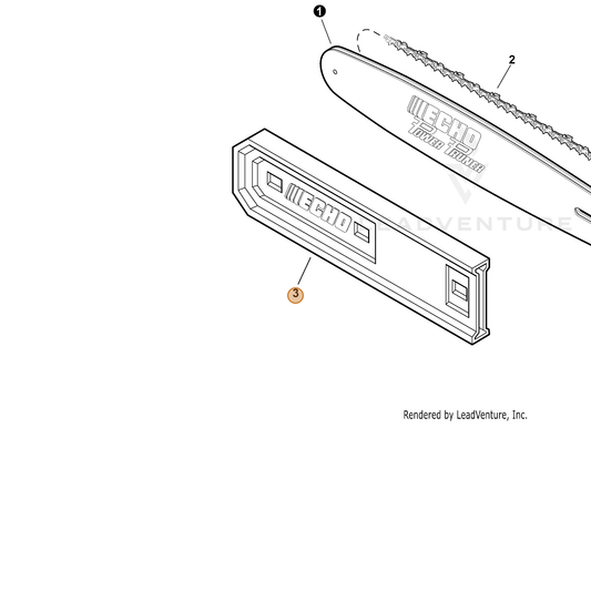 ECHO part X490001030 — IPL diagram snippet (6x zoom, amber highlight)