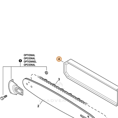 ECHO part X490001050 — IPL diagram snippet (6x zoom, amber highlight)