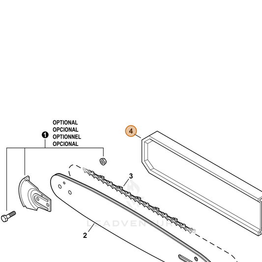 ECHO part X490001080 — IPL diagram snippet (6x zoom, amber highlight)