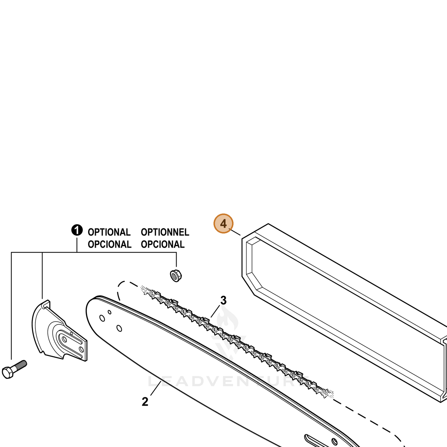 Echo part X490001270 — IPL diagram snippet (6x zoom, amber highlight)