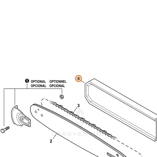 Echo part X490001300 — IPL diagram snippet (6x zoom, amber highlight)