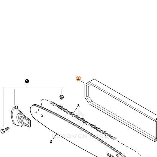Echo part X490001310 — IPL diagram snippet (6x zoom, amber highlight)
