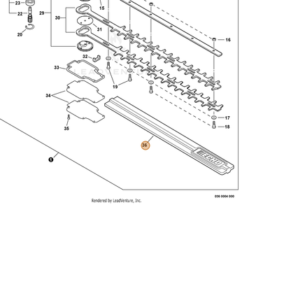 ECHO part X495000470 — IPL diagram snippet (6x zoom, amber highlight)