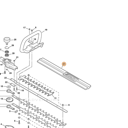 ECHO part X495000480 — IPL diagram snippet (6x zoom, amber highlight)