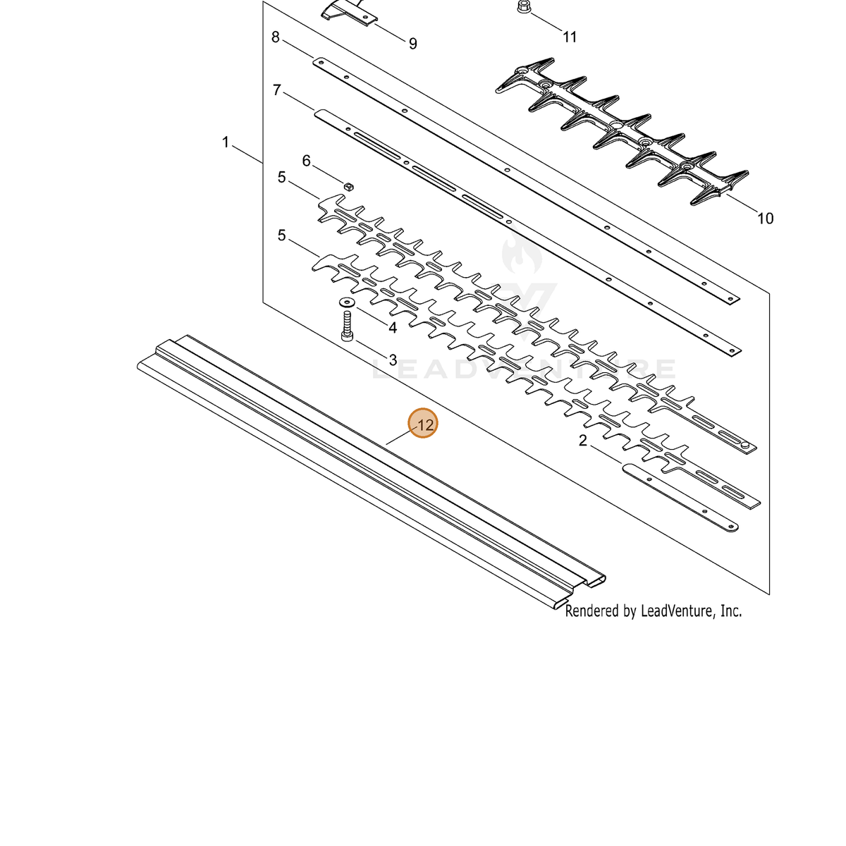 ECHO part X495000560 — IPL diagram snippet (6x zoom, amber highlight)