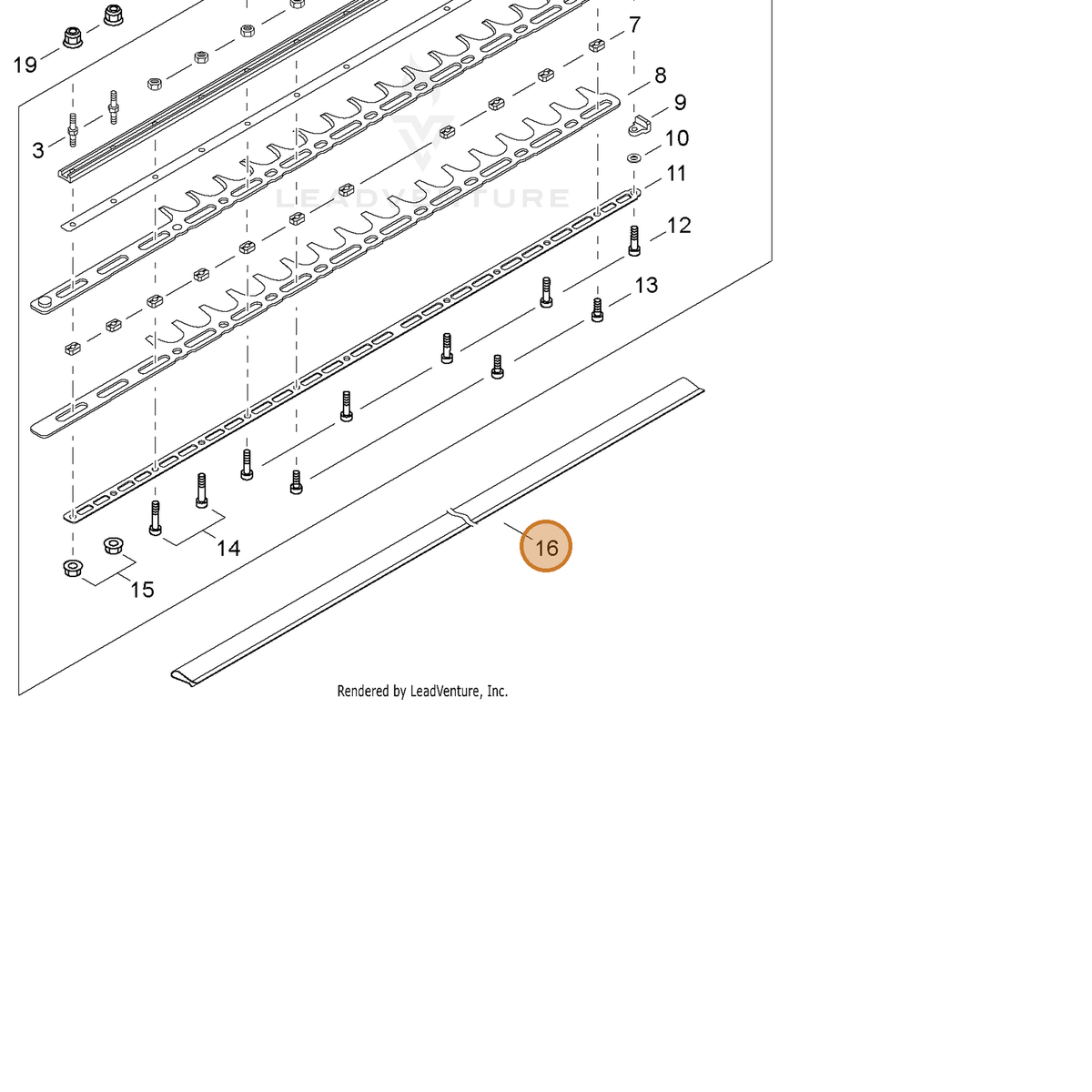 ECHO part X495000690 — IPL diagram snippet (6x zoom, amber highlight)