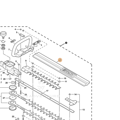 ECHO part X495000850 — IPL diagram snippet (6x zoom, amber highlight)