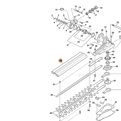 ECHO part X495000960 — IPL diagram snippet (6x zoom, amber highlight)