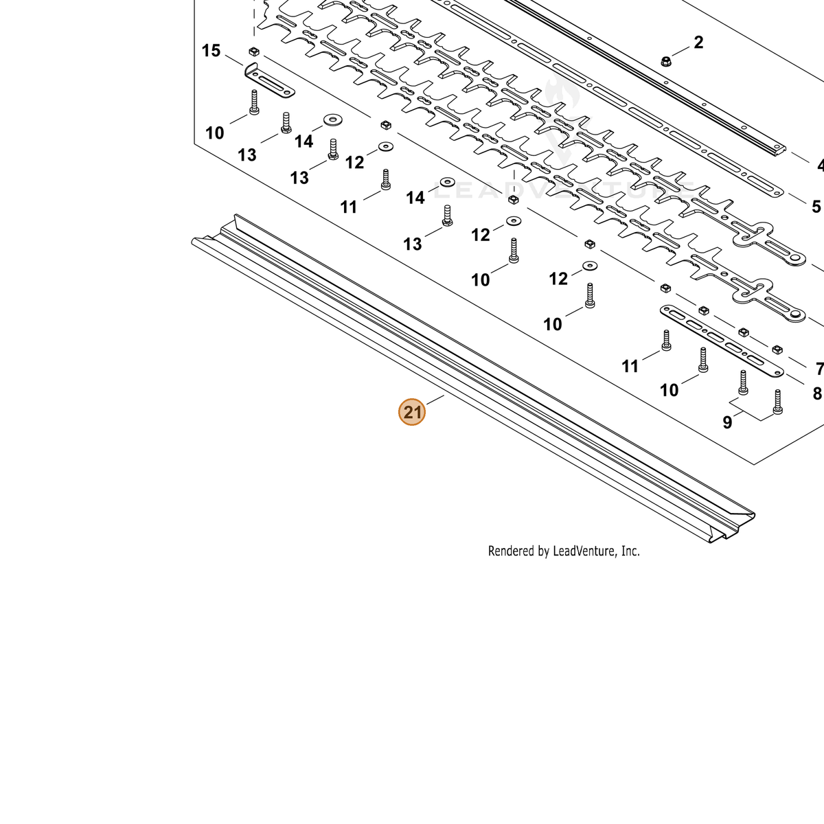ECHO part X495001090 — IPL diagram snippet (6x zoom, amber highlight)