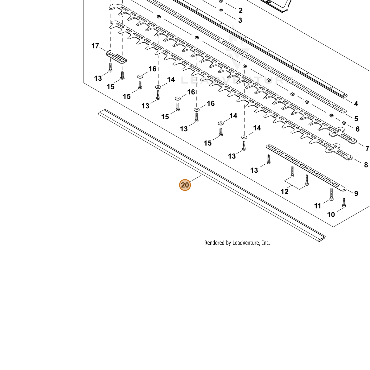 ECHO part X495001120 — IPL diagram snippet (6x zoom, amber highlight)