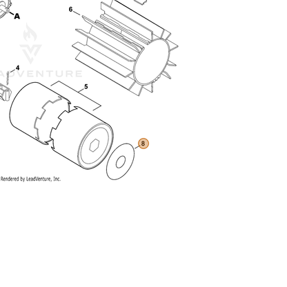 ECHO part X502000110 — IPL diagram snippet (6x zoom, amber highlight)