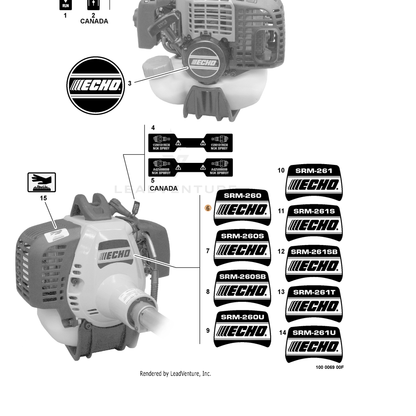 ECHO part X503000390 — IPL diagram snippet (6x zoom, amber highlight)