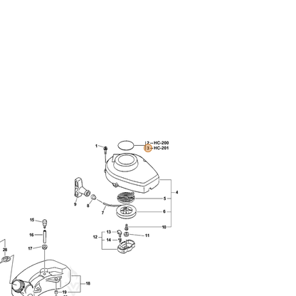 ECHO part X503000760 — IPL diagram snippet (6x zoom, amber highlight)