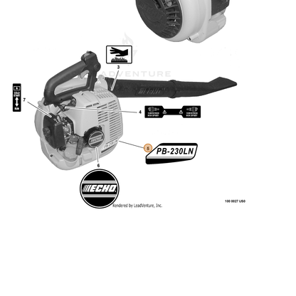 ECHO part X503000880 — IPL diagram snippet (6x zoom, amber highlight)