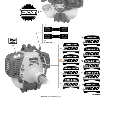ECHO part X503001170 — IPL diagram snippet (6x zoom, amber highlight)