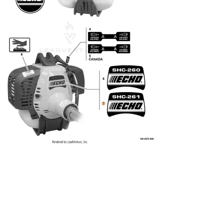 ECHO part X503001200 — IPL diagram snippet (6x zoom, amber highlight)