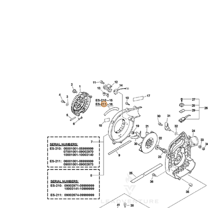 ECHO part X503001321 — IPL diagram snippet (6x zoom, amber highlight)