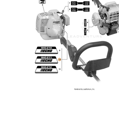 ECHO part X503001420 — IPL diagram snippet (6x zoom, amber highlight)