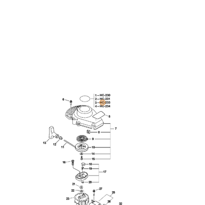 ECHO part X503001610 — IPL diagram snippet (6x zoom, amber highlight)