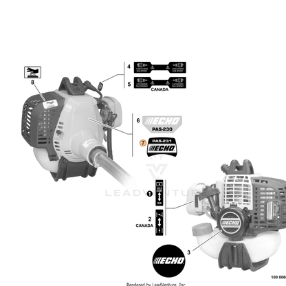 ECHO part X503001640 — IPL diagram snippet (6x zoom, amber highlight)