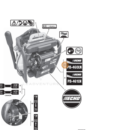 ECHO part X503002190 — IPL diagram snippet (6x zoom, amber highlight)