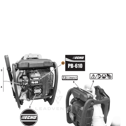 ECHO part X503002221 — IPL diagram snippet (6x zoom, amber highlight)