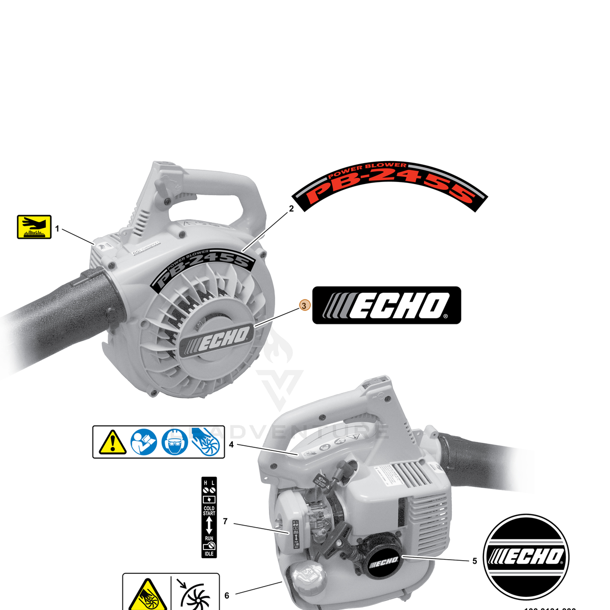 ECHO part X503002400 — IPL diagram snippet (6x zoom, amber highlight)