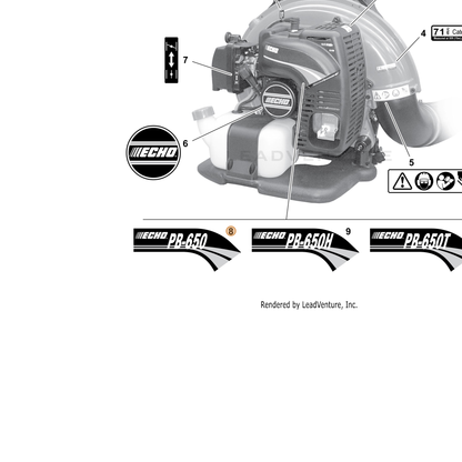 ECHO part X503002651 — IPL diagram snippet (6x zoom, amber highlight)
