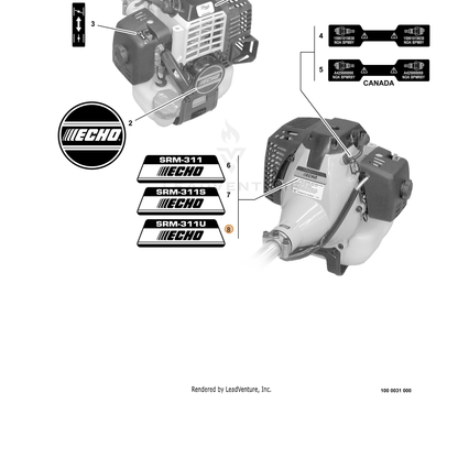 ECHO part X503002680 — IPL diagram snippet (6x zoom, amber highlight)