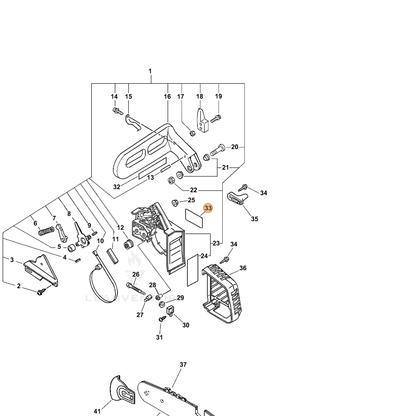 ECHO part X503002900 — IPL diagram snippet (6x zoom, amber highlight)