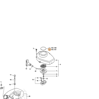 ECHO part X503002960 — IPL diagram snippet (6x zoom, amber highlight)