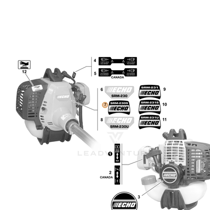 ECHO part X503003080 — IPL diagram snippet (6x zoom, amber highlight)