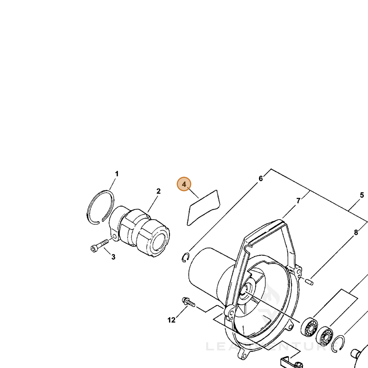 ECHO part X503003360 — IPL diagram snippet (6x zoom, amber highlight)