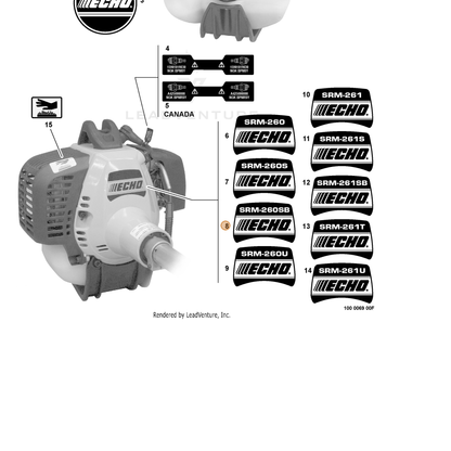 ECHO part X503003450 — IPL diagram snippet (6x zoom, amber highlight)