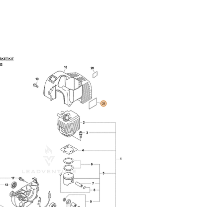 ECHO part X503003680 — IPL diagram snippet (6x zoom, amber highlight)