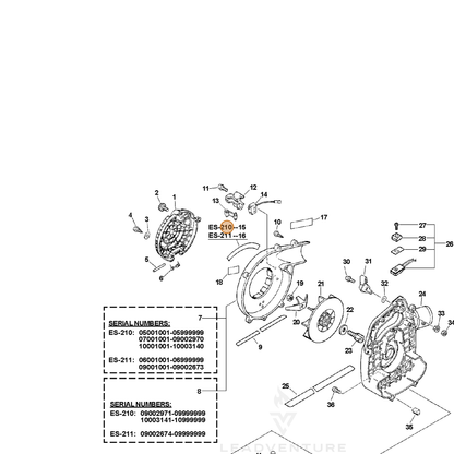 ECHO part X503003741 — IPL diagram snippet (6x zoom, amber highlight)