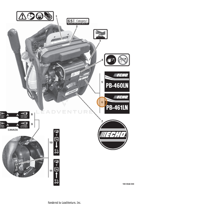 ECHO part X503004140 — IPL diagram snippet (6x zoom, amber highlight)