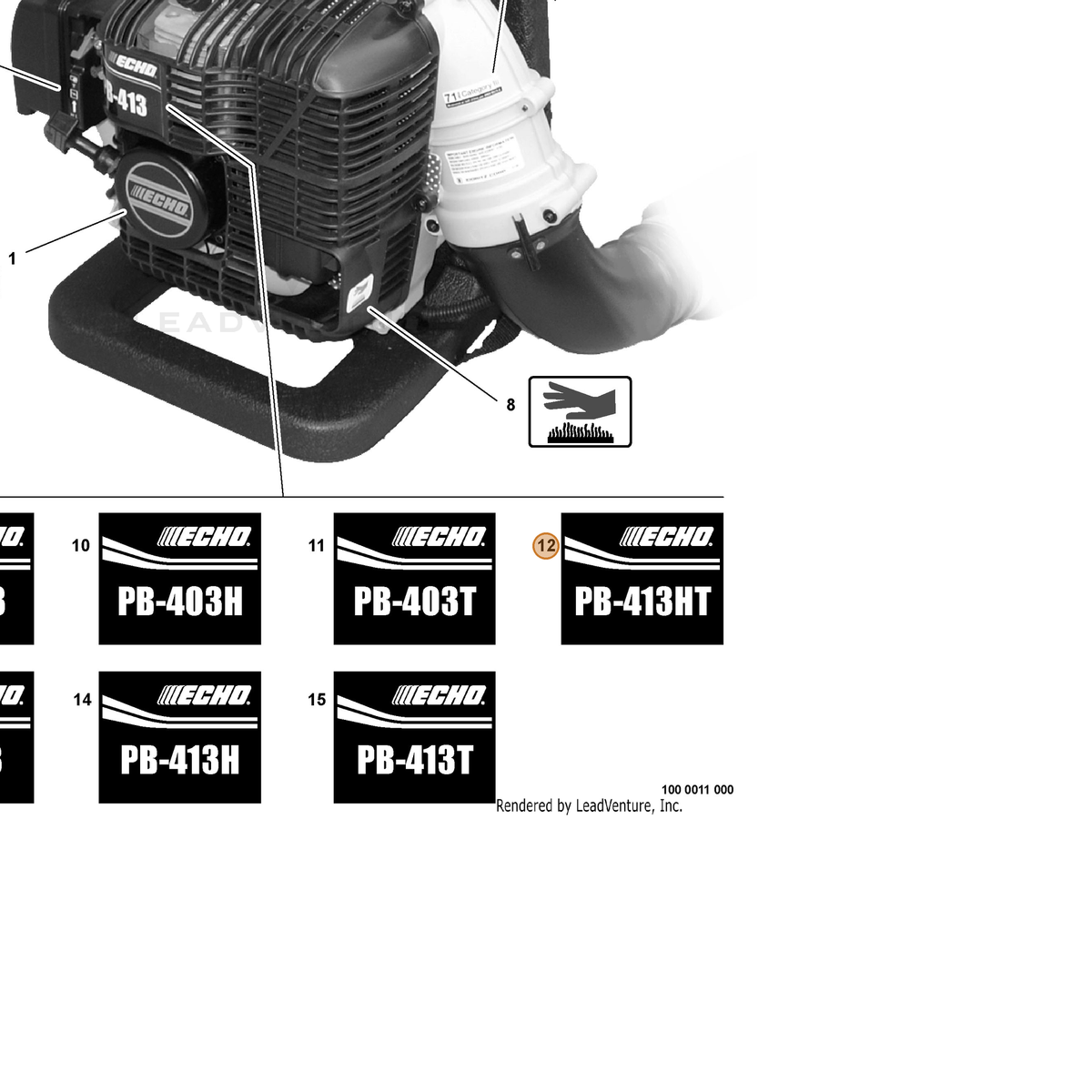 ECHO part X503004290 — IPL diagram snippet (6x zoom, amber highlight)
