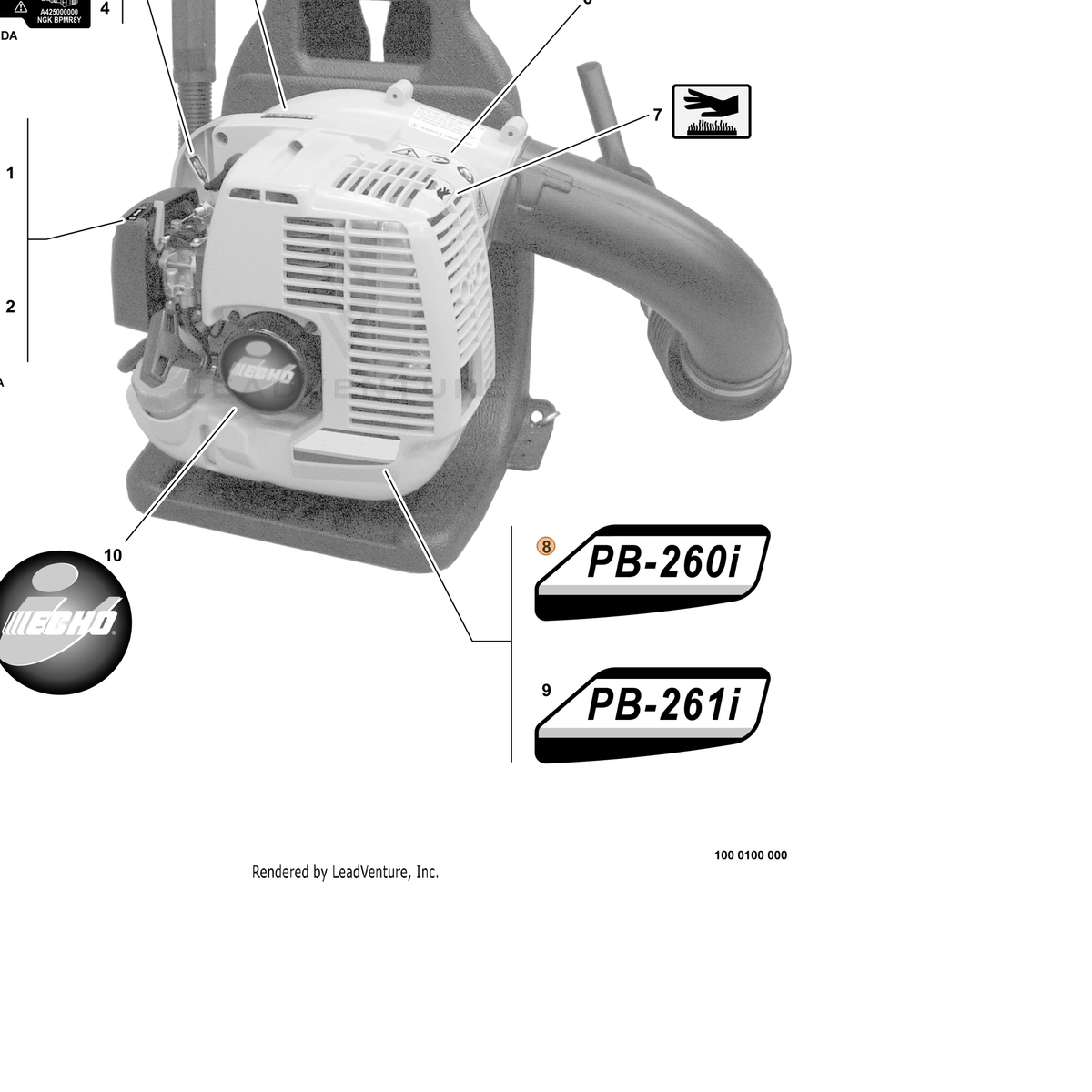 ECHO part X503004340 — IPL diagram snippet (6x zoom, amber highlight)