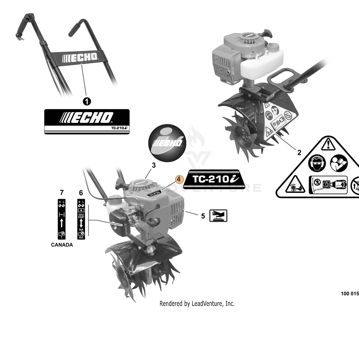 ECHO part X503004630 — IPL diagram snippet (6x zoom, amber highlight)