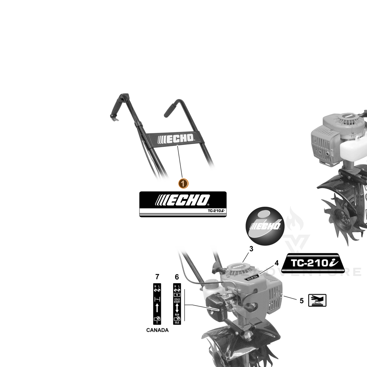 ECHO part X503004700 — IPL diagram snippet (6x zoom, amber highlight)