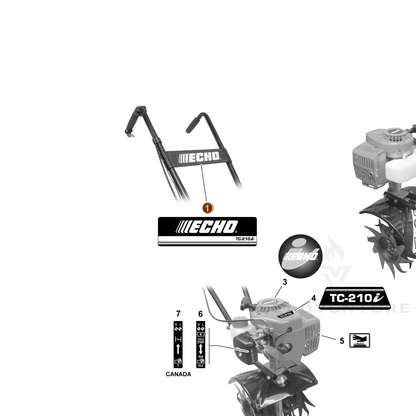 ECHO part X503004700 — IPL diagram snippet (6x zoom, amber highlight)