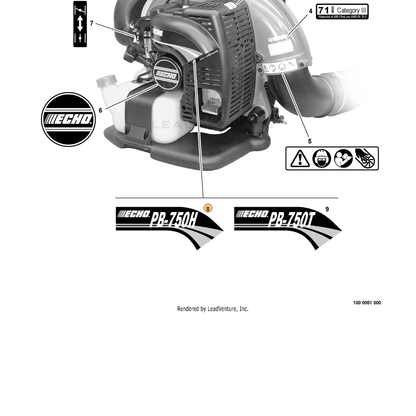 ECHO part X503004890 — IPL diagram snippet (6x zoom, amber highlight)