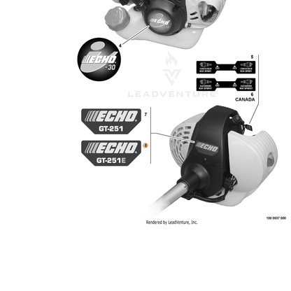 ECHO part X503006180 — IPL diagram snippet (6x zoom, amber highlight)