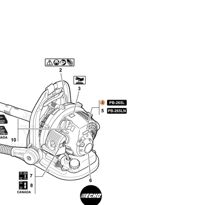 ECHO part X503007590 — IPL diagram snippet (6x zoom, amber highlight)