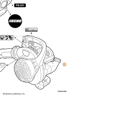 ECHO part X503008160 — IPL diagram snippet (6x zoom, amber highlight)