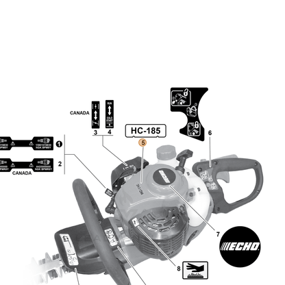 ECHO part X503008290 — IPL diagram snippet (6x zoom, amber highlight)