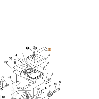 ECHO part X503008310 — IPL diagram snippet (6x zoom, amber highlight)